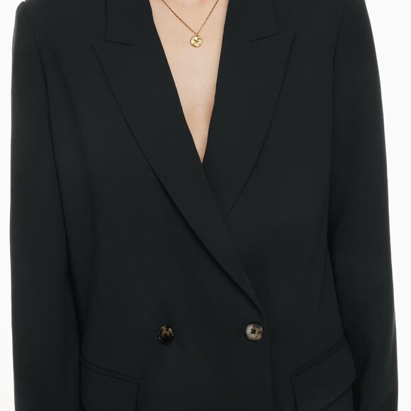 Aritzia Wilfred Cherrelle Double Breasted Blazer Oversized Women’s XS black - Picture 9 of 10